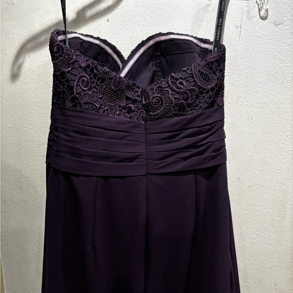 Bill Levkoff Purple Strapless Sweetheart Gown - Picture 3 of 4